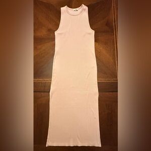 rag & bone Pale Pink Ribbed Tank Maxi Dress Small